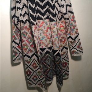 Long Aztec cozy cardigan